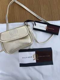 Minicarteira dourada Tommy Hilfiger