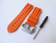 Pasek gumowy do zegarka PAM Panerai 24mm pomarańczowy klamra pre-v