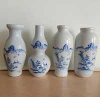 4 Vasos em porcelana pintados à mão, origem chinesa