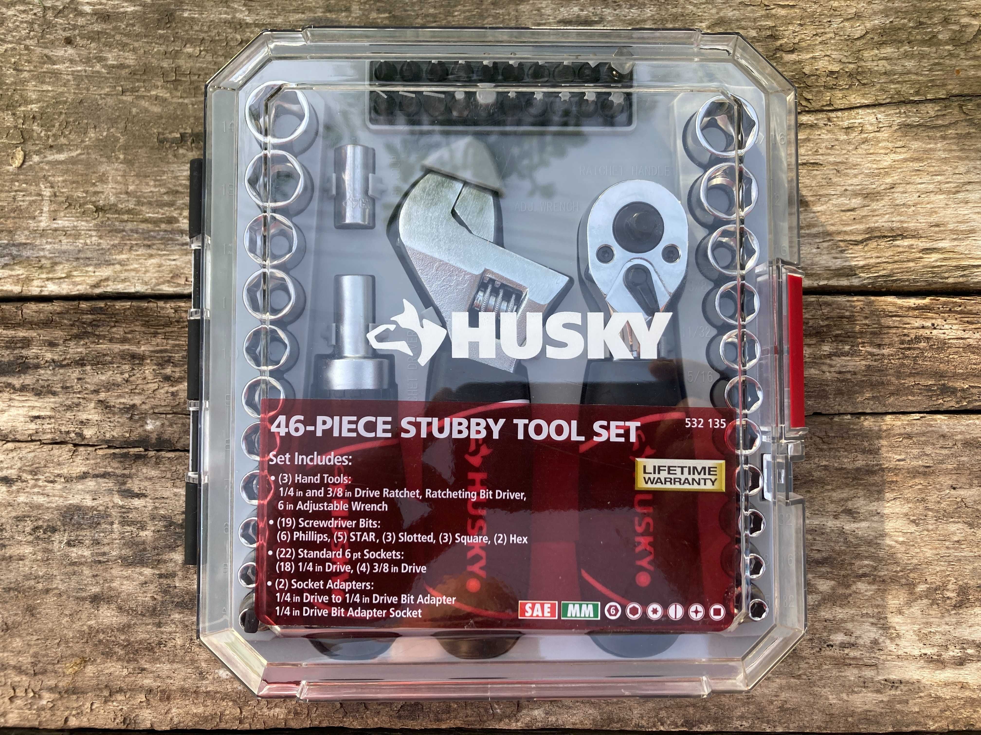 Husky 46 шт. Набір тріскачок, головок, біт, розвідний ключ, викрутка