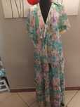 Dluga maxi elegancka sukienka kolorowa wzorzysta L xL 40 42 kopertowy