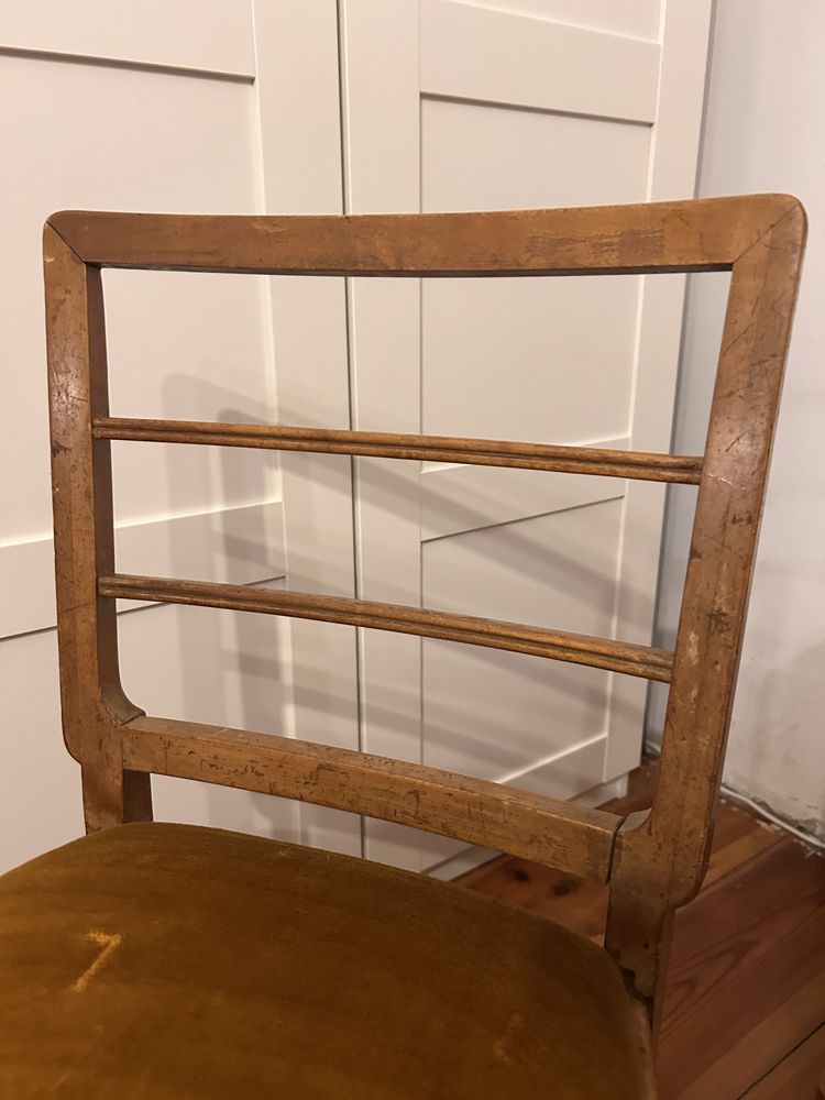 2 krzesła fornirowane polskie art deco z 1938 vintage przedwojenne