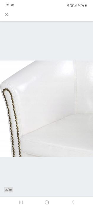 Fotel bialy z dostawka