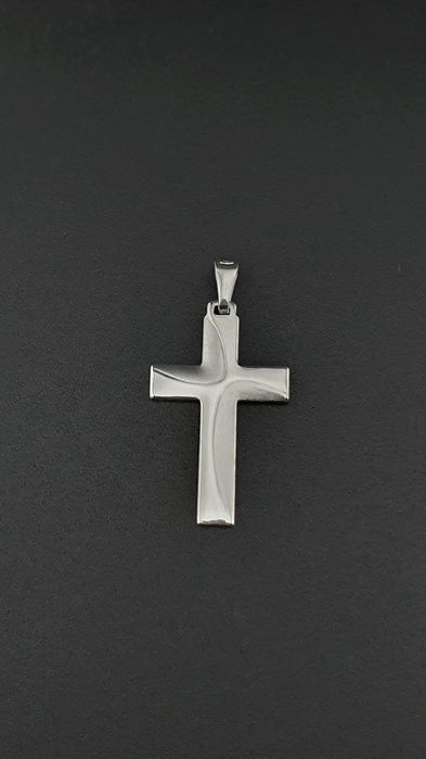 Krzyż krzyżyk męski srebrny pr.925 mat/połysk