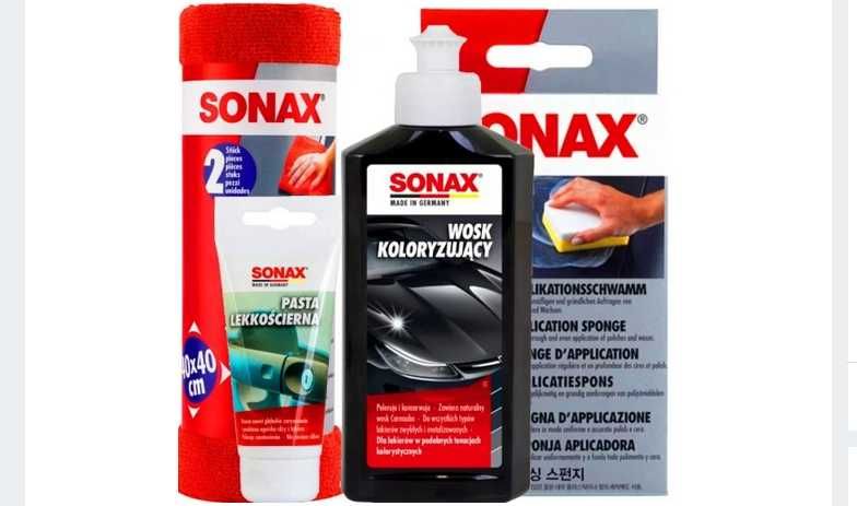 Sonax Zestaw do usuwania rys – czarny lakier, pasta, wosk, mikrofibra
