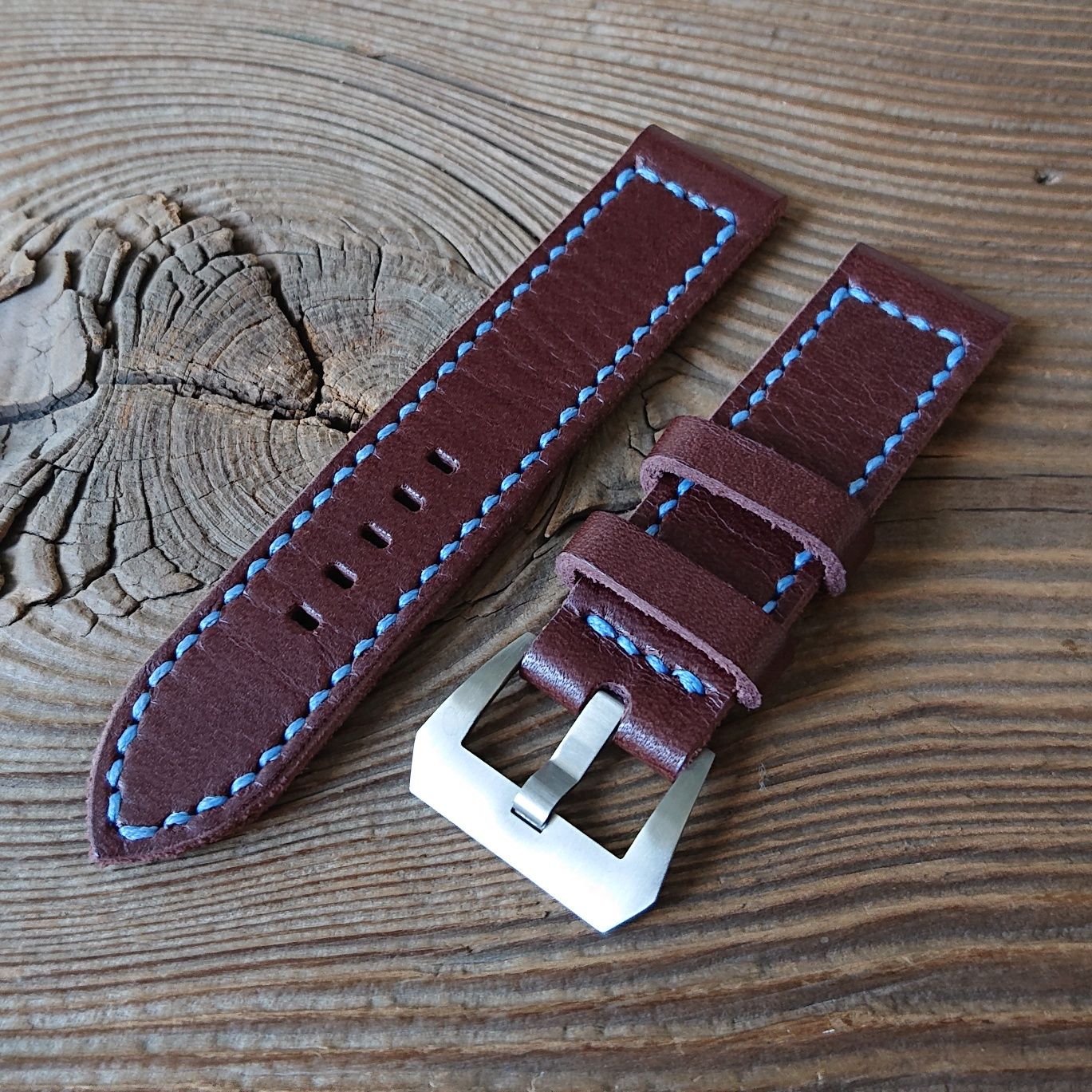 Pasek do zegarka Panerai 22 ręcznie robiony skóra naturalna handmade