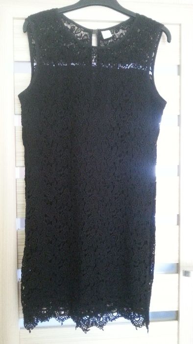 sukienka gipiura jak nowa r.42 czarna