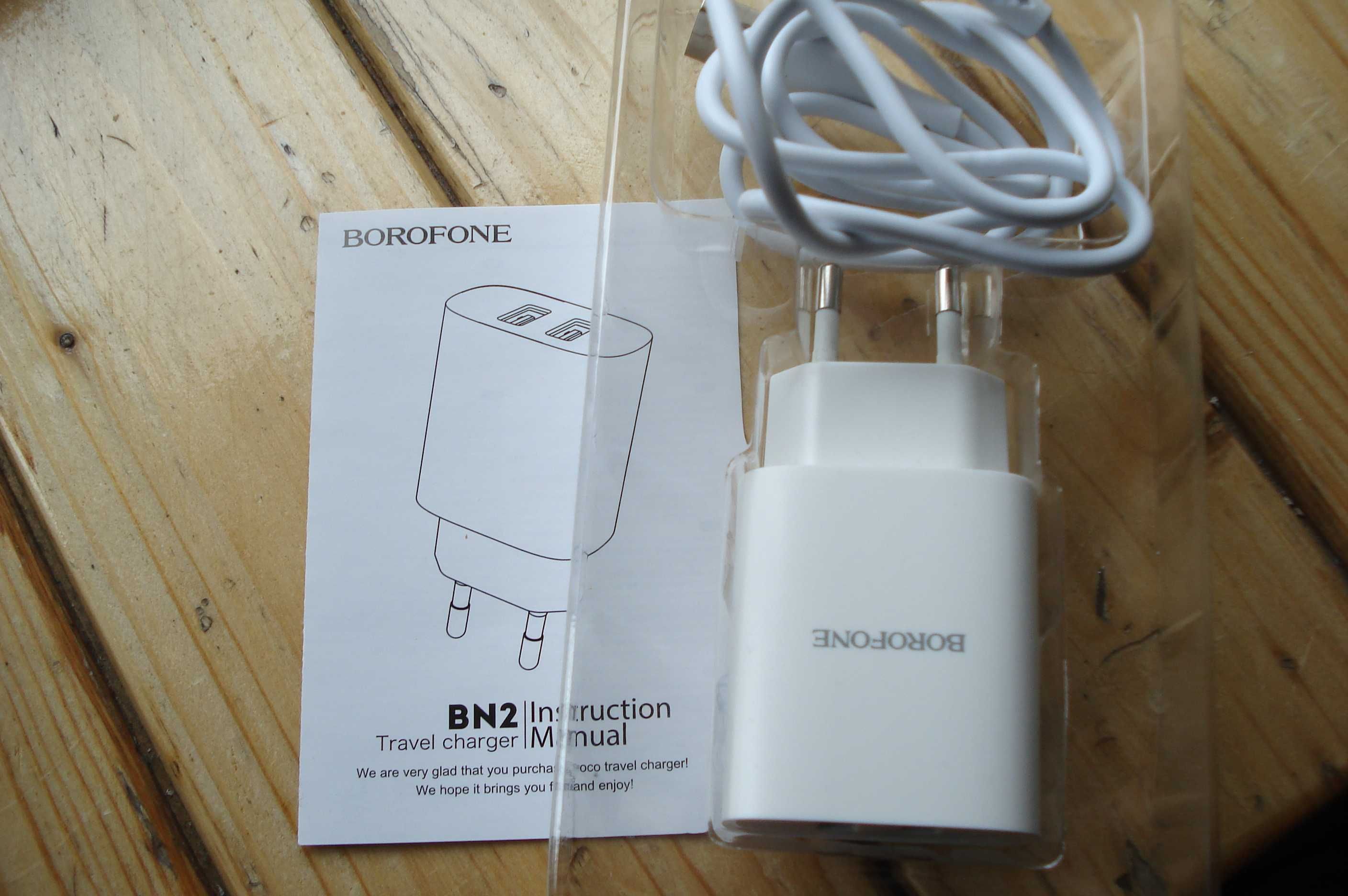 Ładowarka z kablem Borofone, nowa, dual port - sprzedam