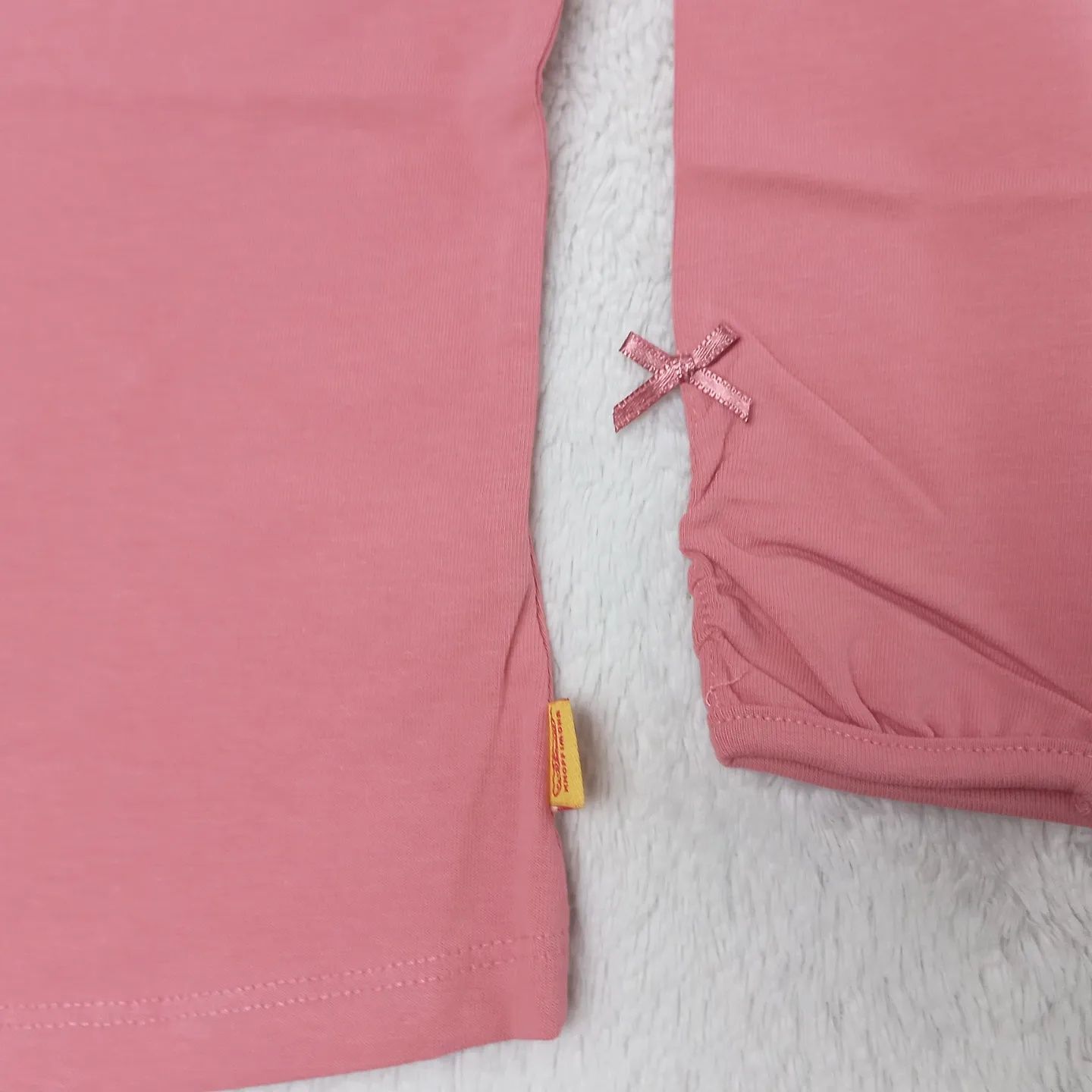 Różowa bluzka koszulka z długim rękawem Steiff miś 86 dla dziewczynki