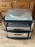 Zestaw audio amplituner dvd Onkyo gramofon Dual