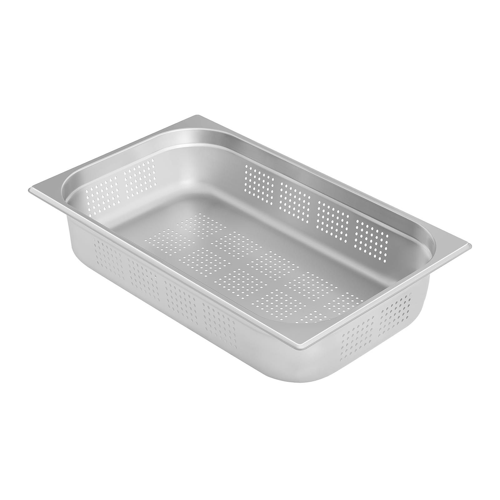 perforowany pojemnik gastronomiczny stalowy gn1/1 gł. 100 mm