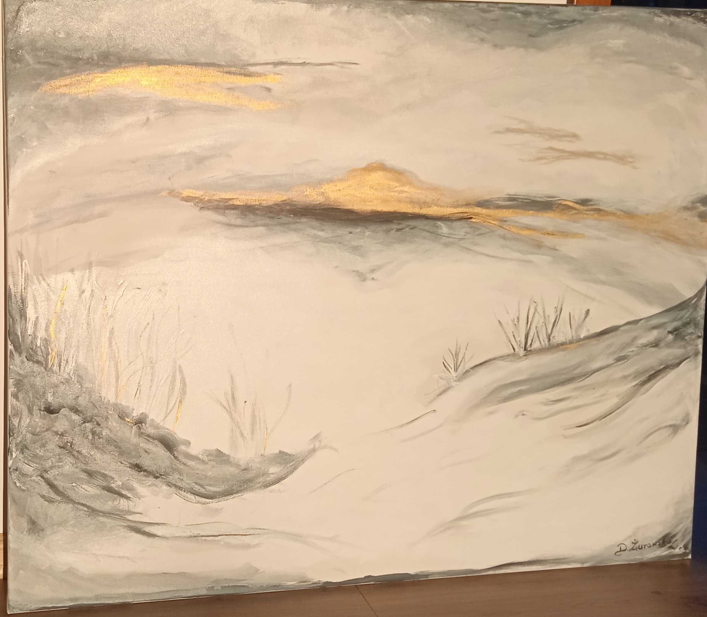 "Zachód Słońca nad morzem" WIELKI abstrakcyjny obraz 80x100cm