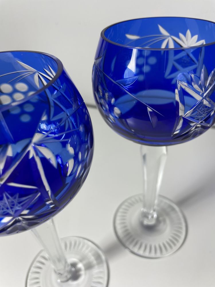 Kryształowe kieliszki do wina (remery) huta szkła Hortensja lata 70’