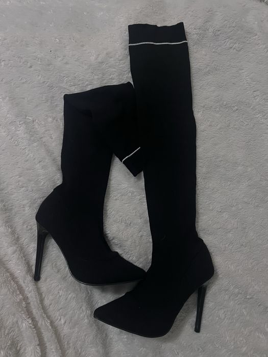 Сапоги-чулки 36 на шпильці