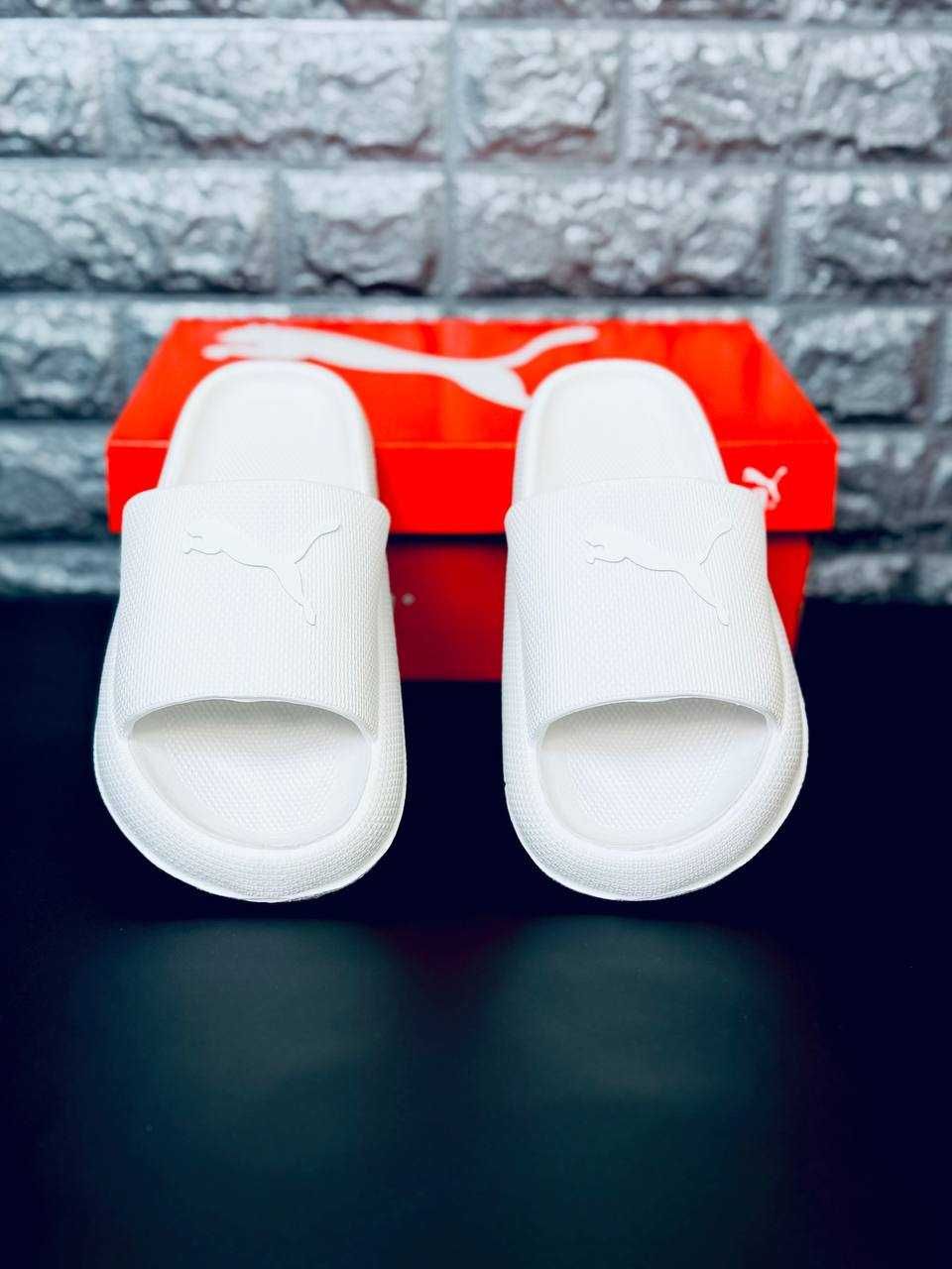 Подростковые Puma шлепанцы Белые летние New! Шльопанці Пума жіночі