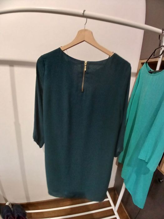 Шифонова сукня середньої довжини h&m темно-зелена