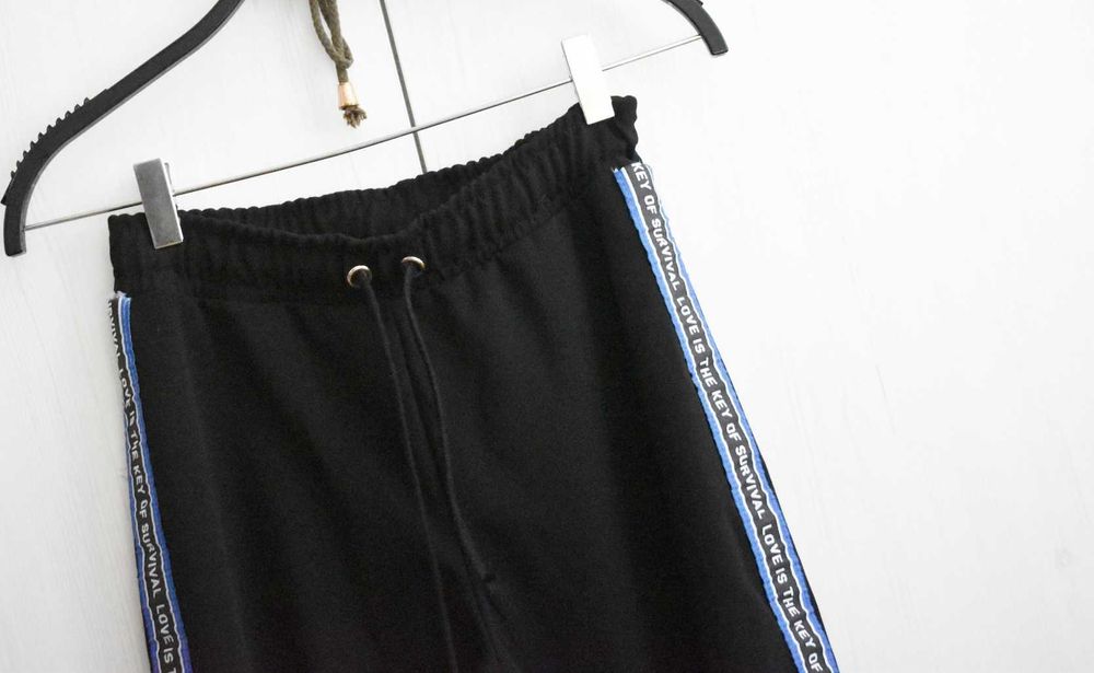 Spodnie dresowe dresy S zwężane lampasy rurki slim materiałowe sportow