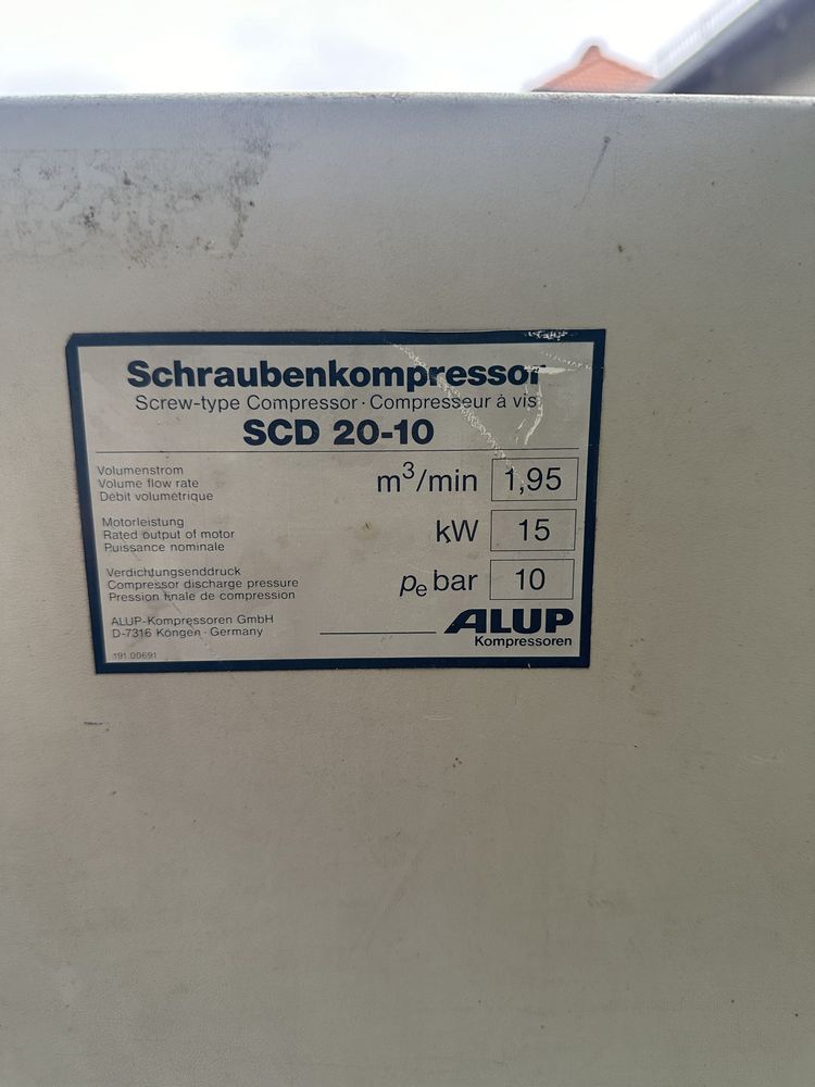 Sprężarka śrubowa ALUP SCD 20-10 15kw