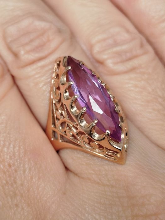 Золотое кольцо СССР с Александритом Золота радянська каблучка