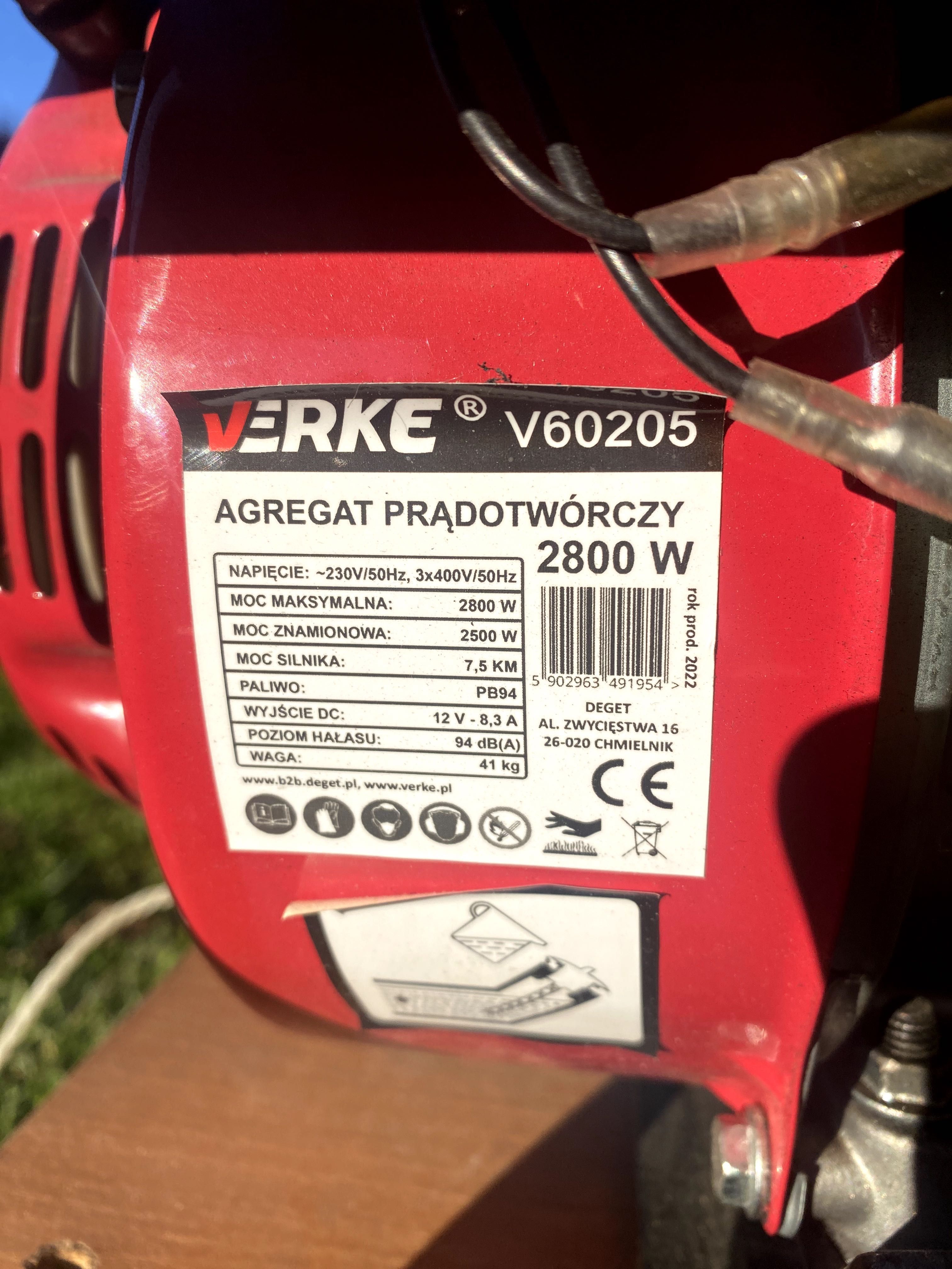 Agregat Prądotwórczy Verke 2800W