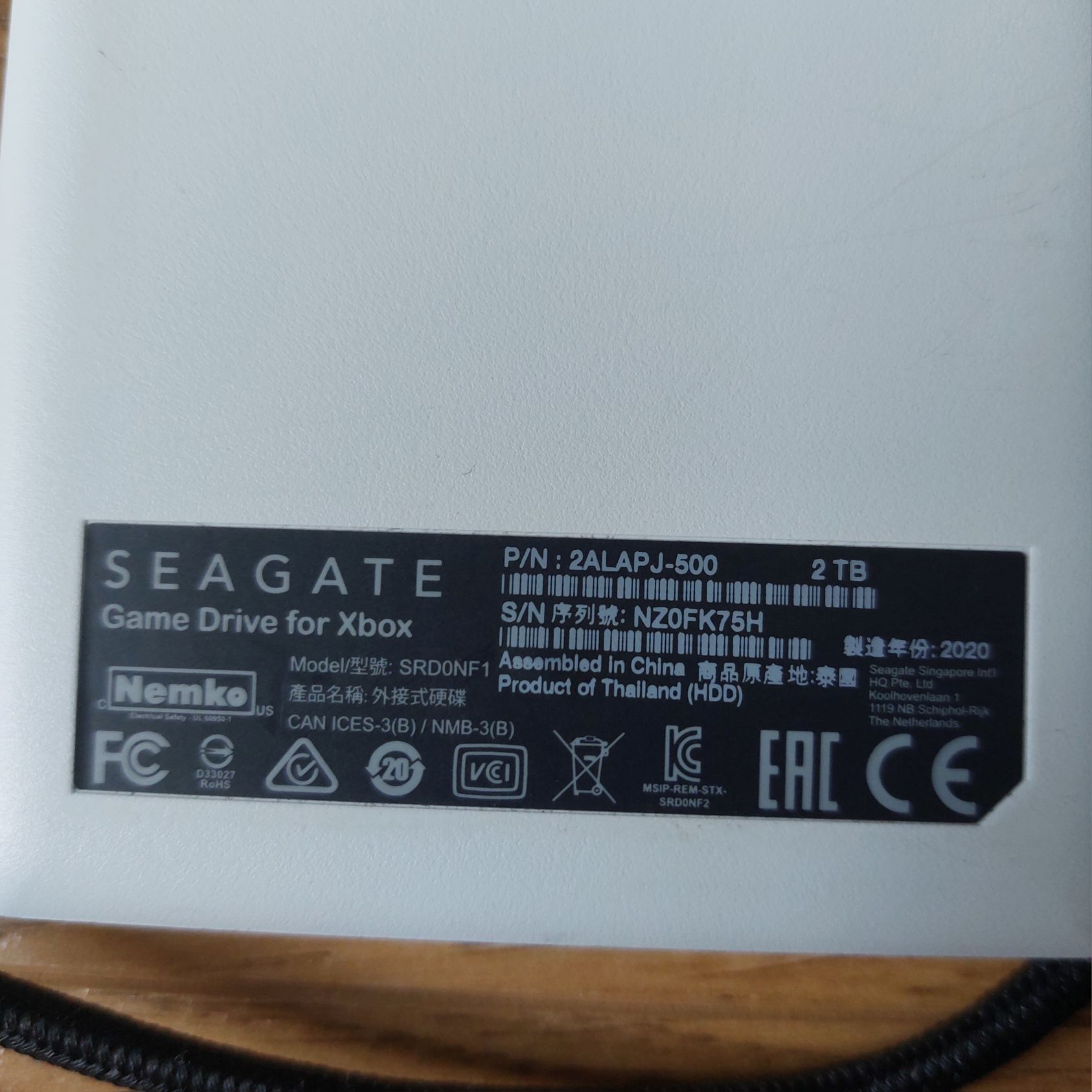 Dysk zewnętrzny seagate xbox one 2TB