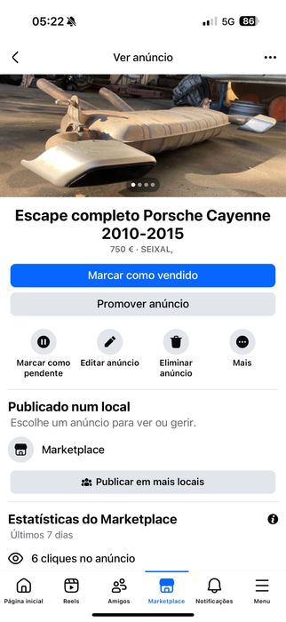 Escape porsche cayenne original