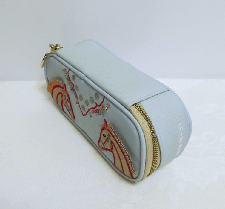 Jeune Premier Мягкий пенал футляр "Cavalerie Florale" голубой
