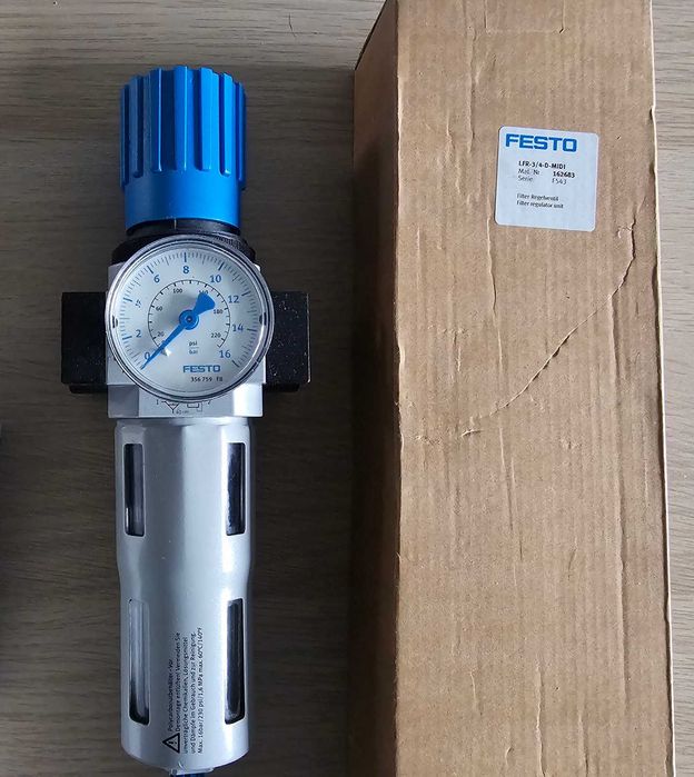 Regulator powietrza FESTO LFR-D-MIDI G 3/4 + manometr. NOWY