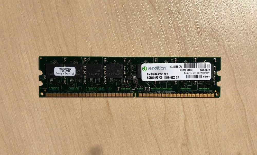 Оперативна пам’ять Rendition DDR2 PC2-4200 512MB для ПК (PC), ОЗУ