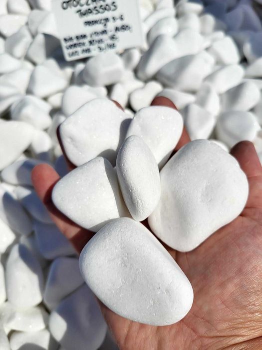 Otoczak Thassos grecki biały kamień Kamienie ogrodowe dekoracyjne ozdo