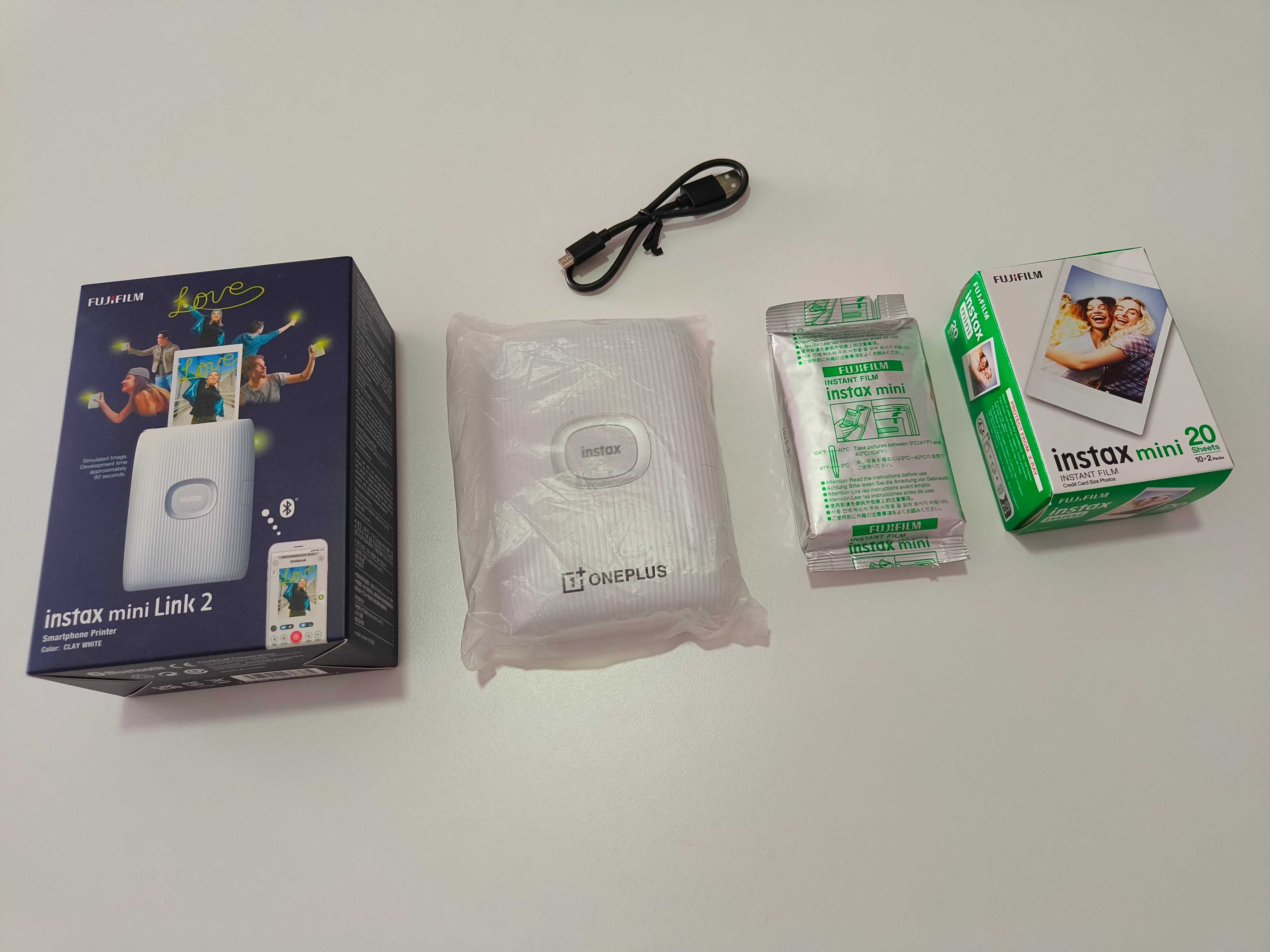 Fugifilm Instax Mini Link 2 (Clay White) com 4 cartuchos de 10 fotos