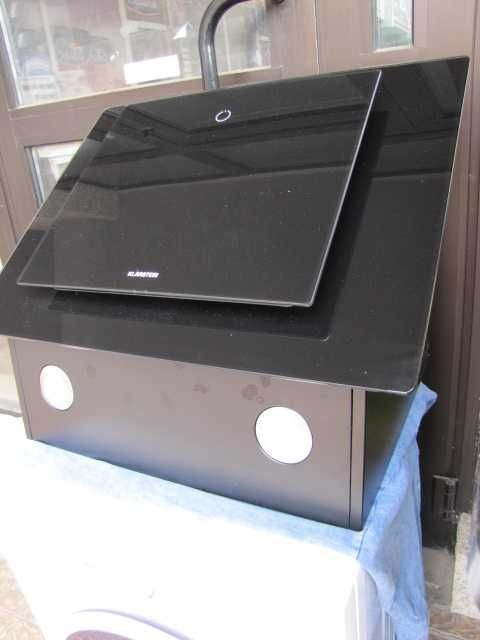 Okap kuchenny wyciąg 60 cm czarne szkło filtr węglowy Klarstein