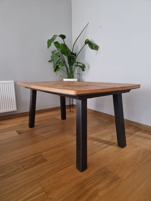 Stół rozkładany drewniany blat 160 cm zaokrąglony do 210 cm grafitowy
