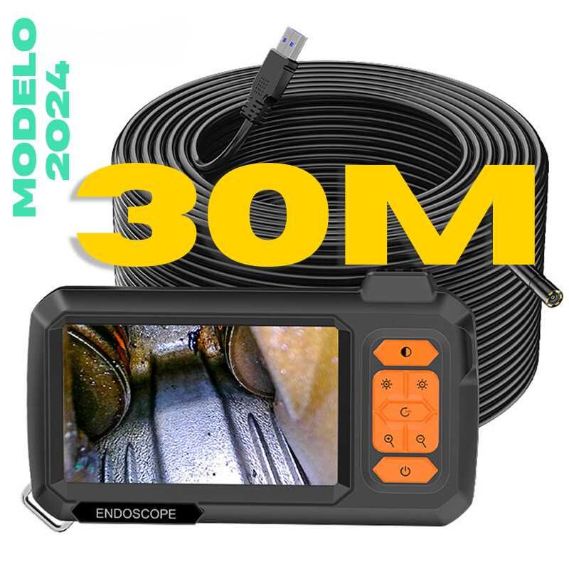 Camera Endoscópica 30m - Alta Definição e Iluminação Ajustável com LCD