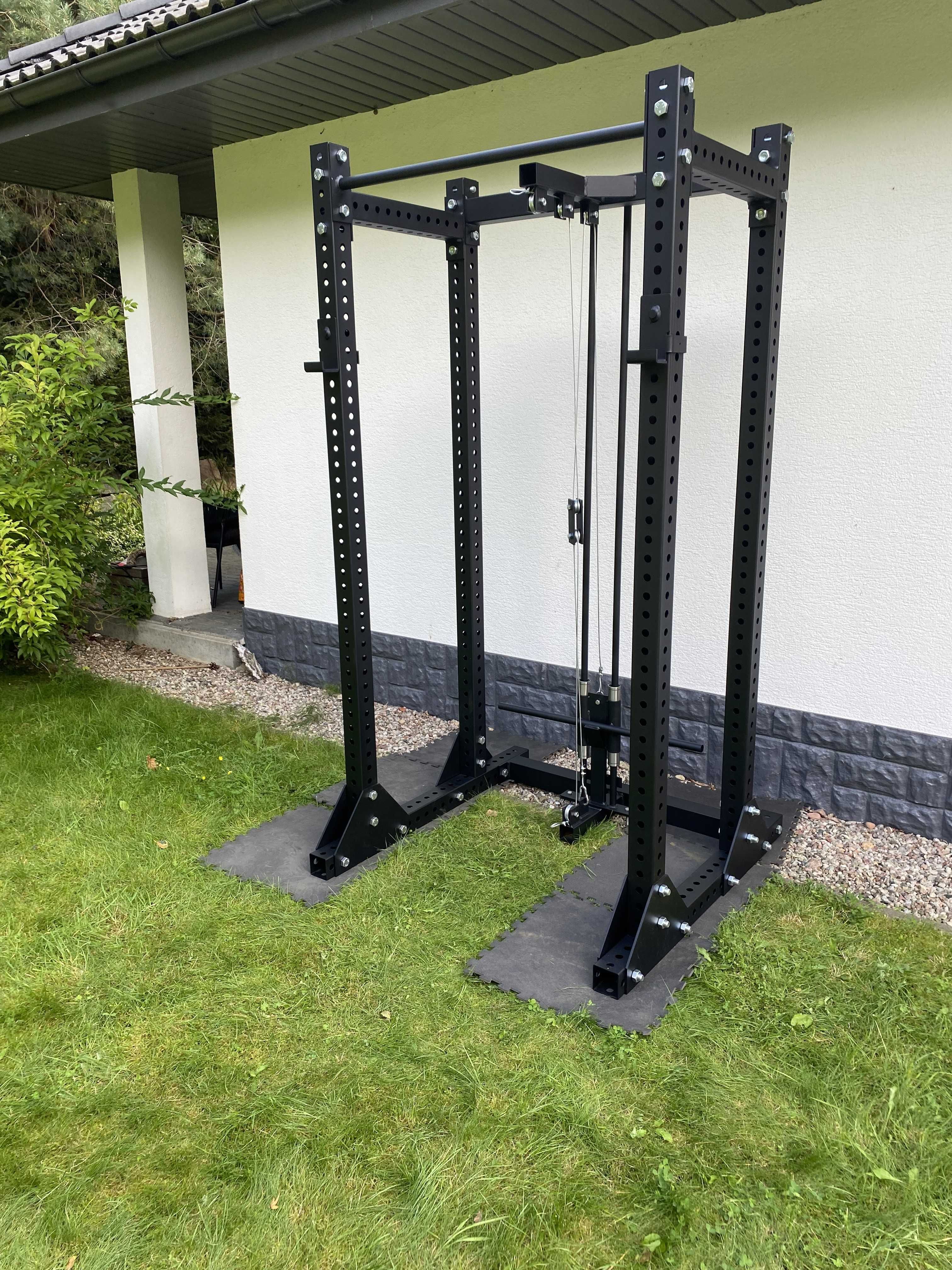 POWER RACK 80X80X3 + Wyciąg góra dół + haki na sztangę / siłownia