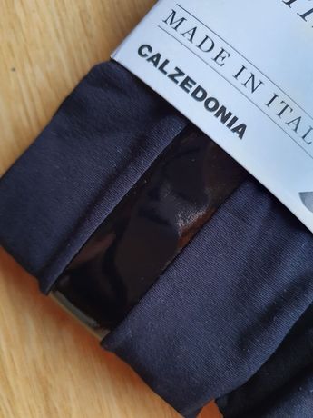 Nowe rajstopy Calzedonia s/m czarne ze wstawką winylową 50 den vinyl