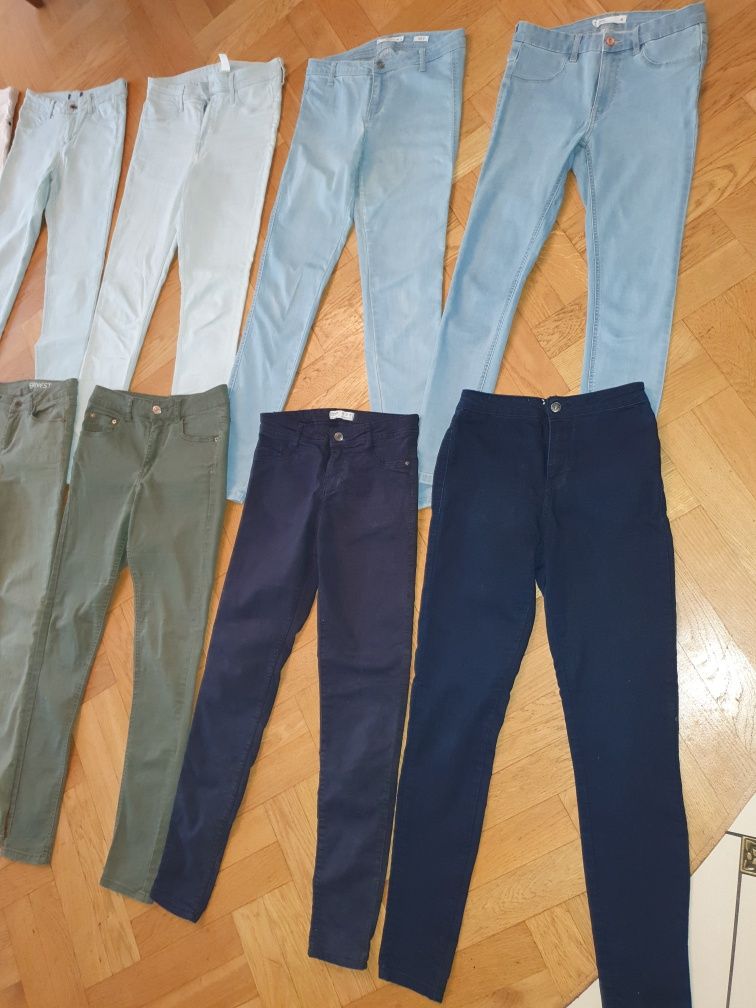 Zestaw 10 par spodni skinny jeans rurki 36