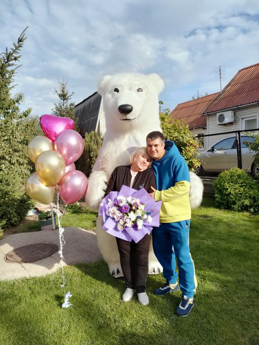 Вітання Поздравление Лабубу Белого белый Мишка Панда Стич Зайка Тедди