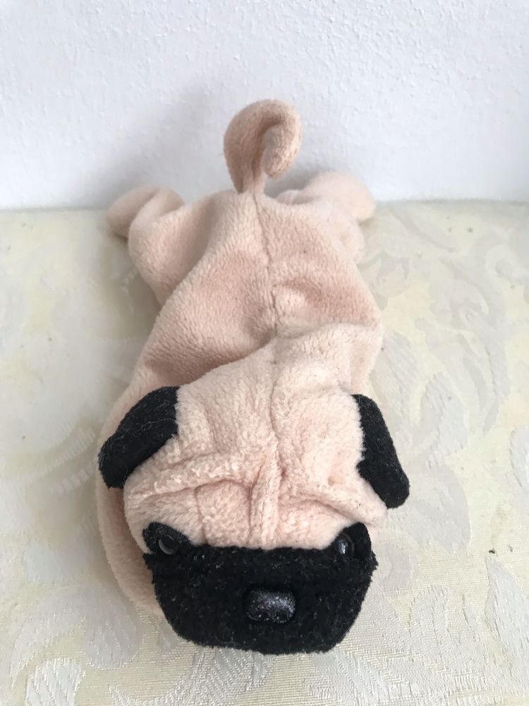 Pluszowy piesek mops Pugsly Ty Beanie Baby Plush 1996