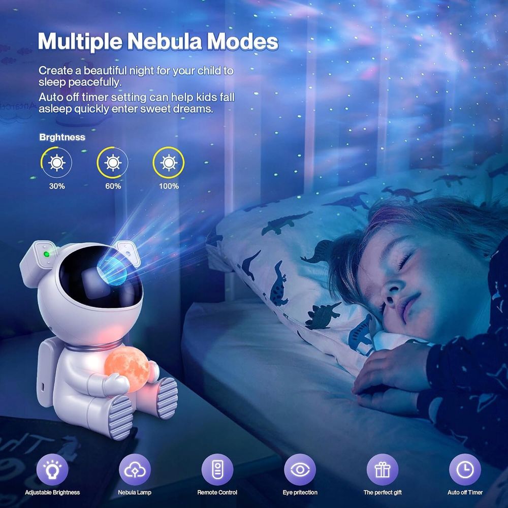 lampka  projektor gwiazd KOSMOSU ASTRONAUTA PROJEKTOR led