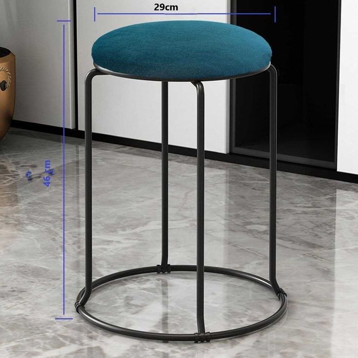 Taboret welurowy MOGUOBIN, zestaw 5 szt., kolor szmaragdowy