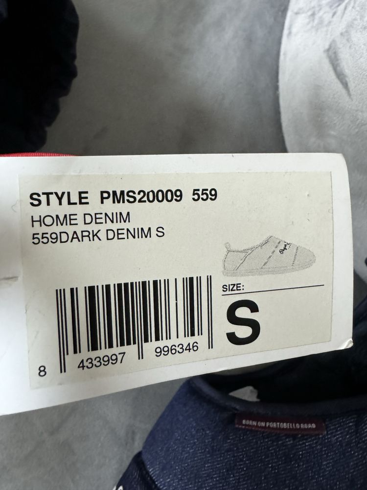 Nowe Oryginalne Kapcie Męskie Pepe Jeans Granatowe Ocieplane