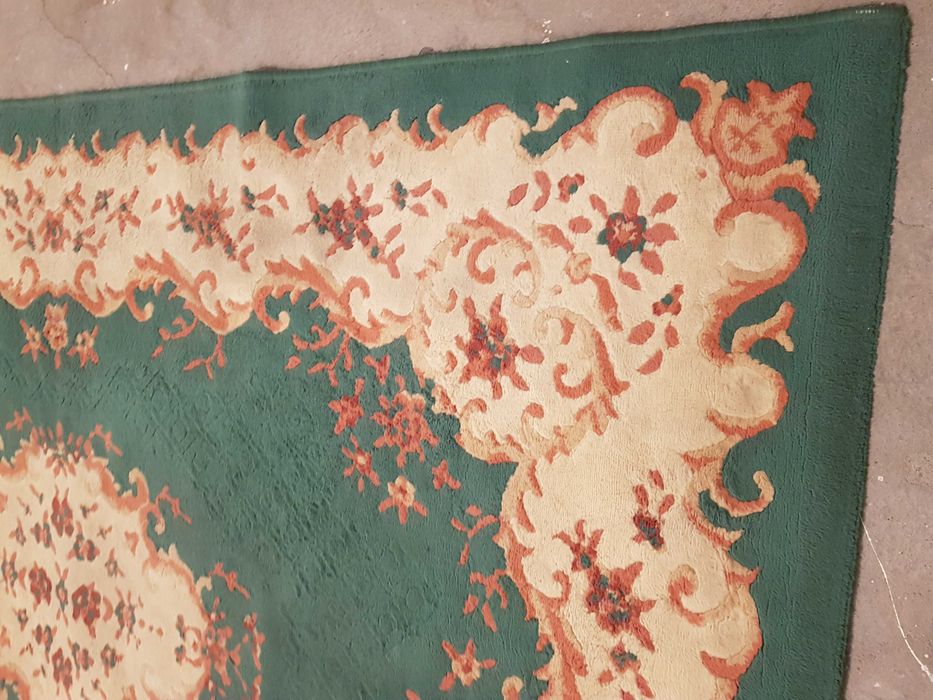 Wyprany dywan zielono beżowy orientalny 162x228cm