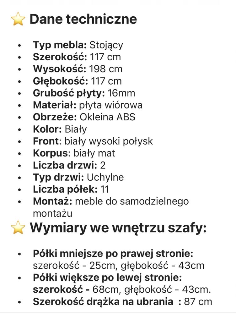 Szafa narożna SNOW Meblezet