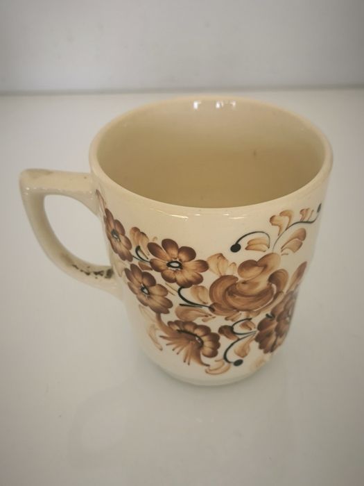 Kubek malowany Włocławek Jola PRL sygnowany