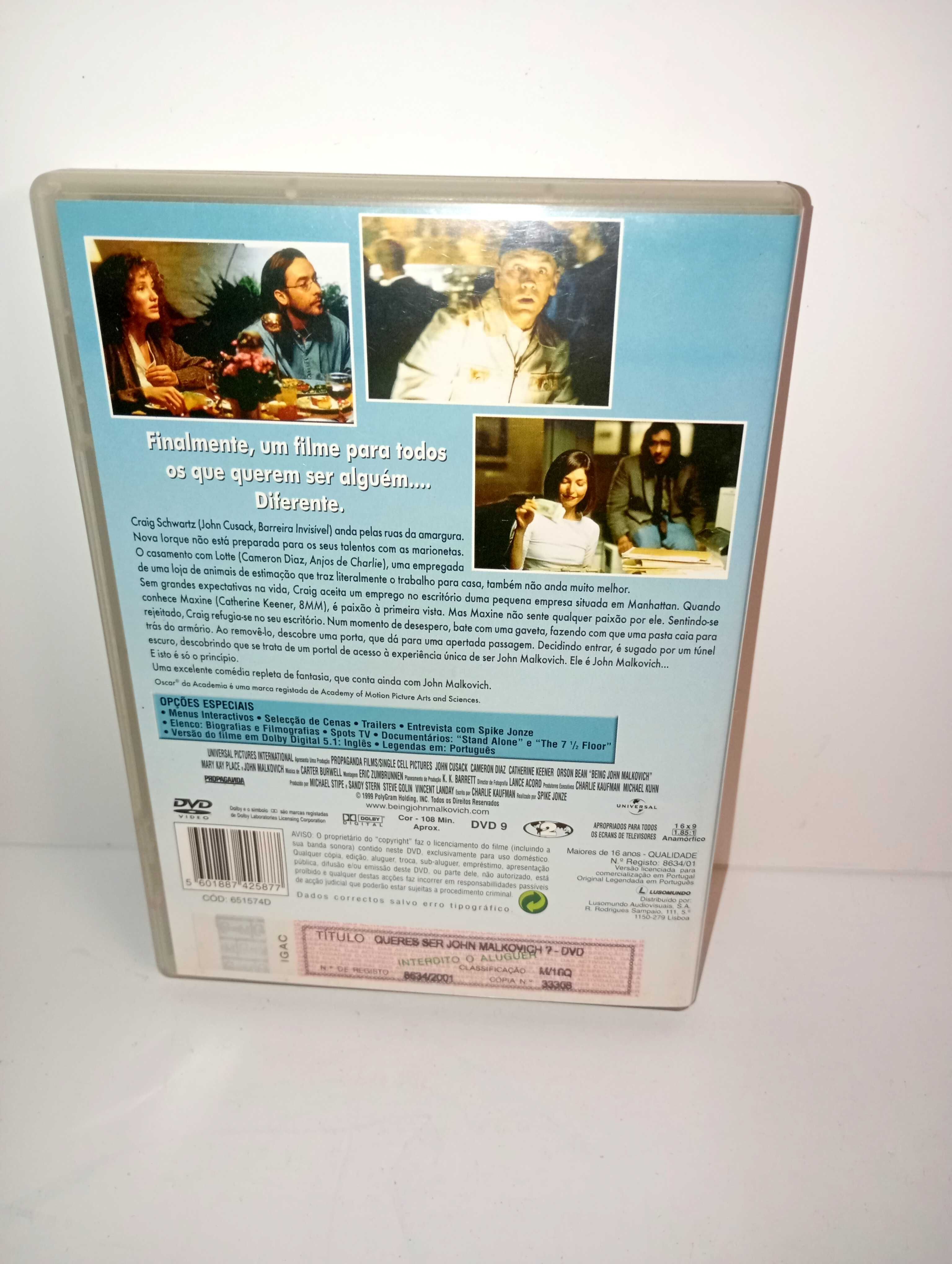 Queres ser John Malkovich? - DVD Original
