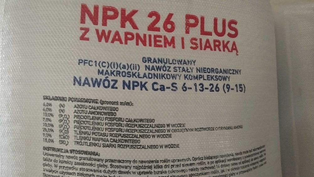 NPK 26 Plus z wapnem i siarką