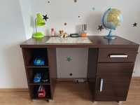 biurko ciemny brąz używane w dobrym stanie