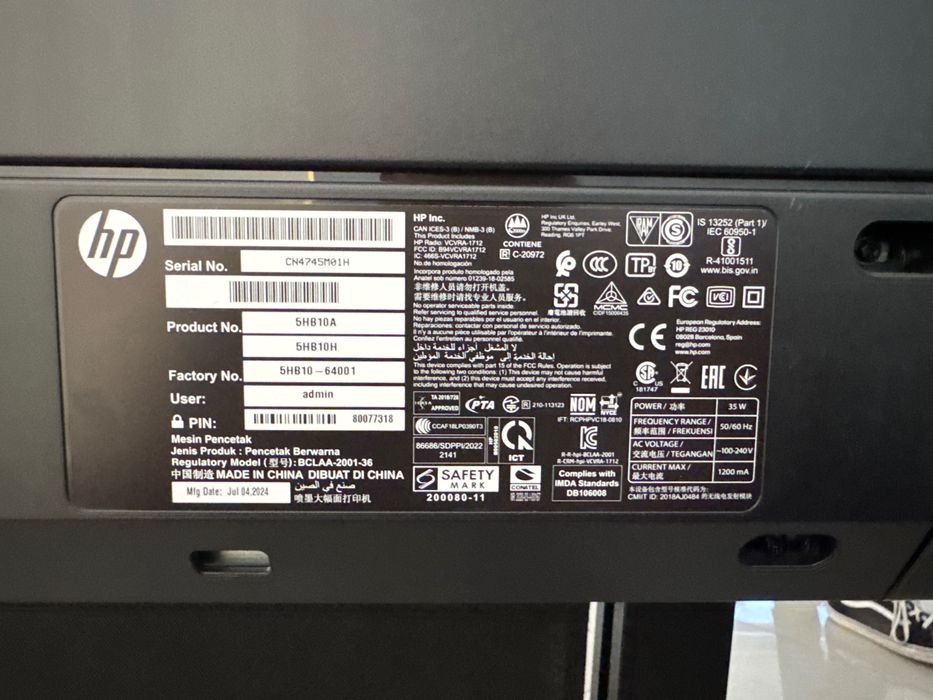 Hp plotter designjet t650 36 pol. - 5HB10A (Como Nova)