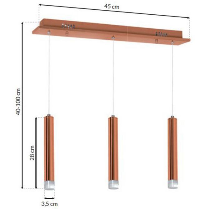 LAMPA wisząca COPPER ML985 Milagro miedziany